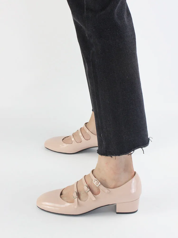 LUXE SEVEN DESIGN WIDE FIT MARY JANE BLOCK HEELS