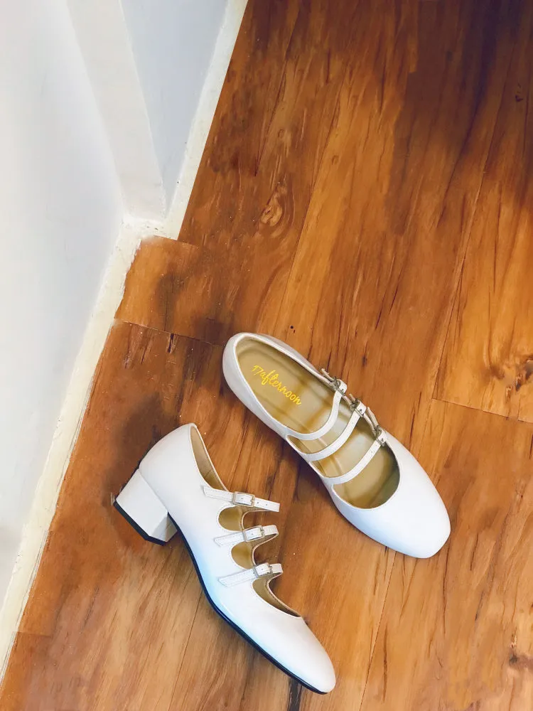 LUXE SEVEN DESIGN WIDE FIT MARY JANE BLOCK HEELS