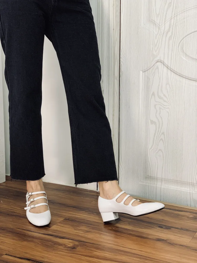 LUXE SEVEN DESIGN WIDE FIT MARY JANE BLOCK HEELS