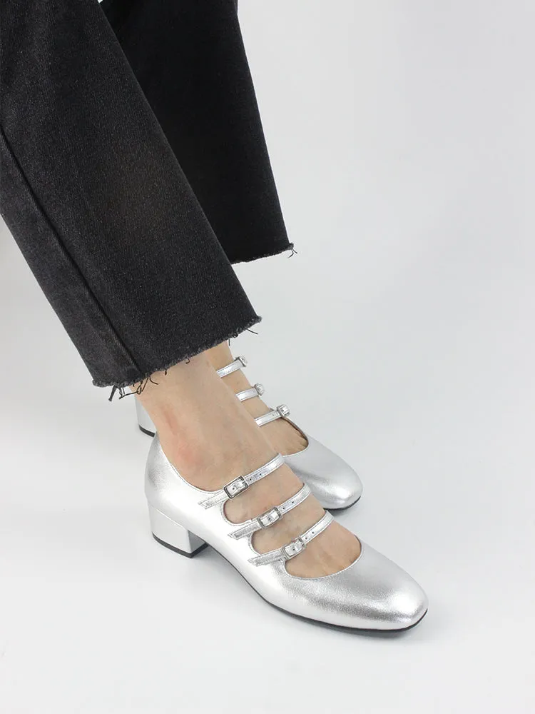LUXE SEVEN DESIGN WIDE FIT MARY JANE BLOCK HEELS