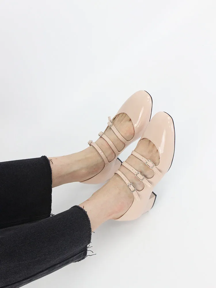 LUXE SEVEN DESIGN WIDE FIT MARY JANE BLOCK HEELS