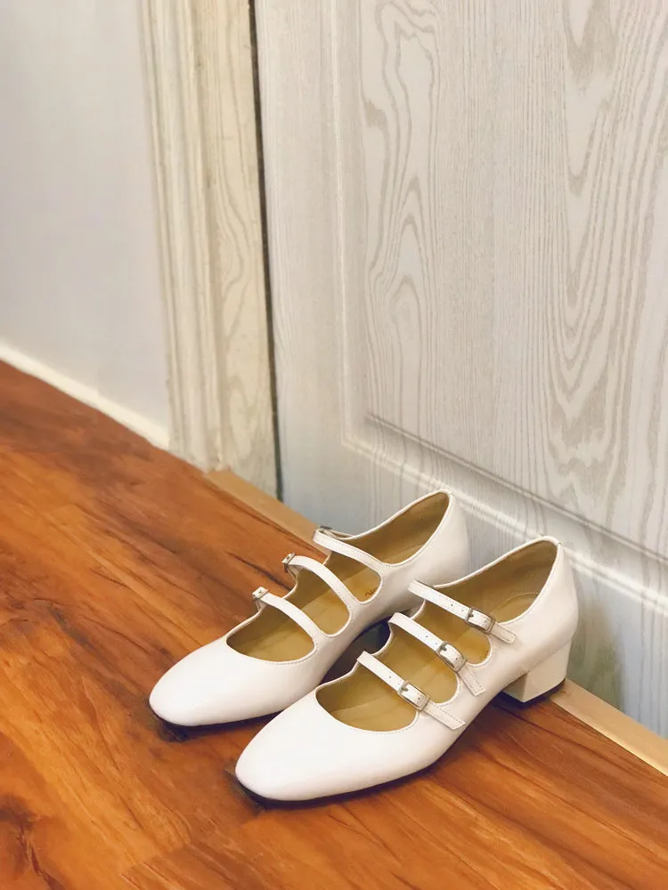 LUXE SEVEN DESIGN WIDE FIT MARY JANE BLOCK HEELS