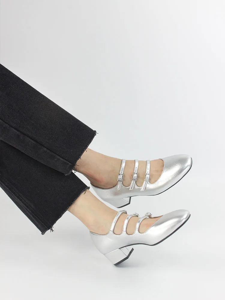 LUXE SEVEN DESIGN WIDE FIT MARY JANE BLOCK HEELS