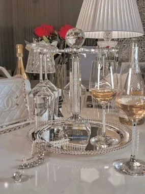 Luxurious Crystal Wine Glass Cups With Carousel Holder