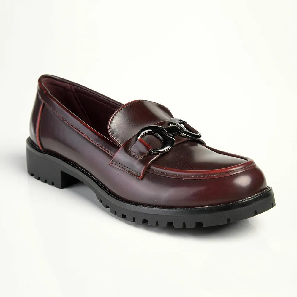 Madison Birdie Trim Loafers - Burgundy