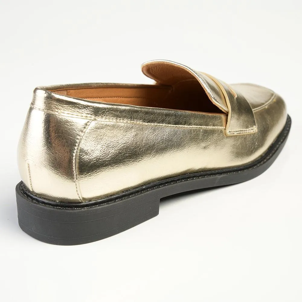 Madison Bliss 3 Loafer With Saddle - Champagne Gold
