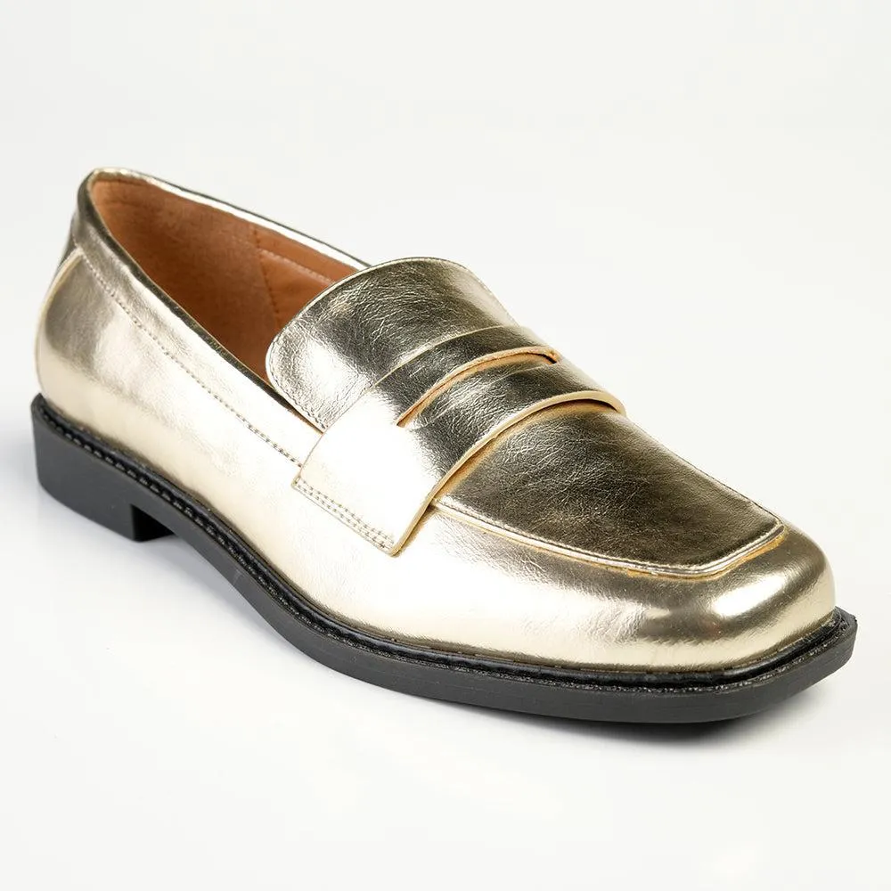 Madison Bliss 3 Loafer With Saddle - Champagne Gold