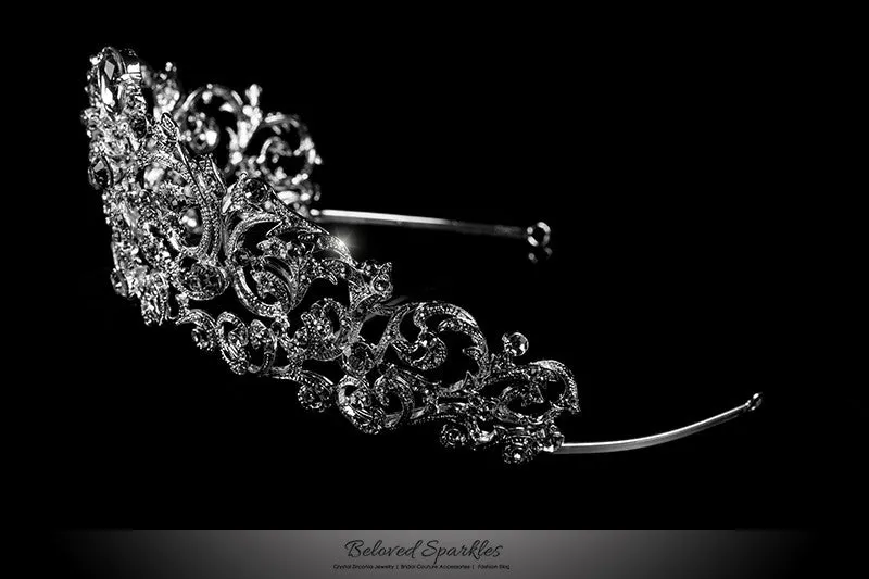 Matilda Victorian Romantic Silver Tiara | Swarovski Crystal