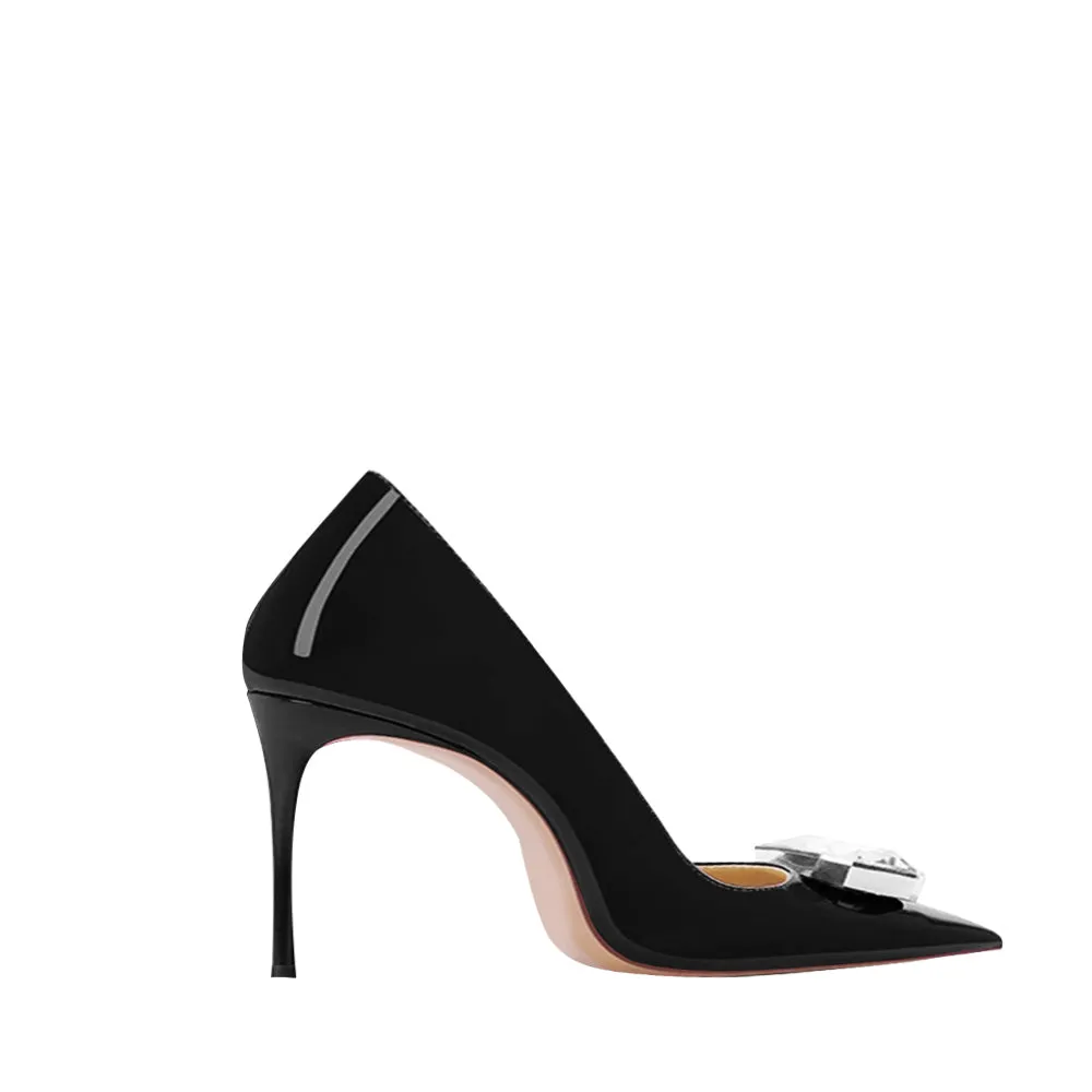 MEKOR Diamante Mid Heel Pumps - 6cm