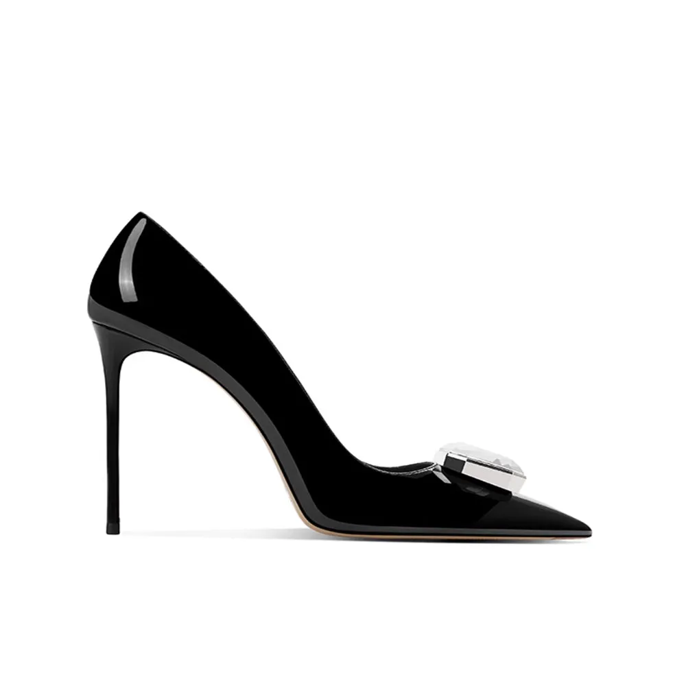 MEKOR Diamante Mid Heel Pumps - 8cm