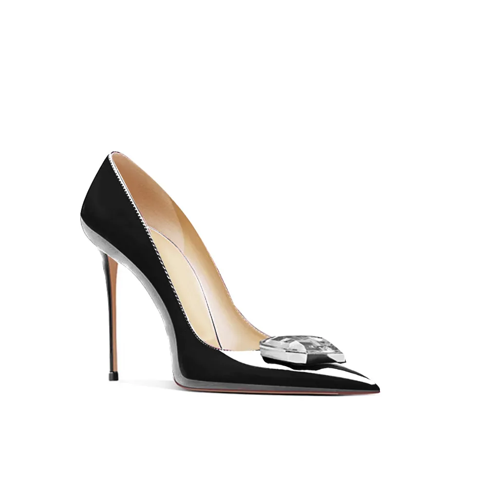 MEKOR Diamante Mid Heel Pumps - 8cm