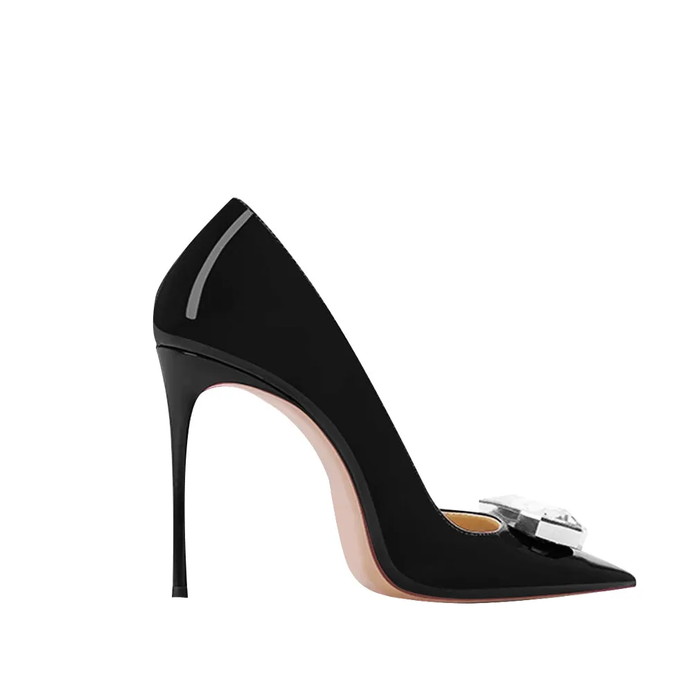 MEKOR Diamante Mid Heel Pumps - 8cm