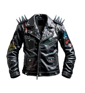 Men's Studded Leather Jacket