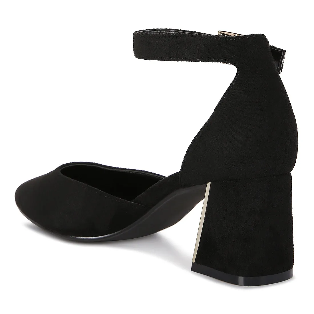 Metallic Accent Angle Heeled Sandals