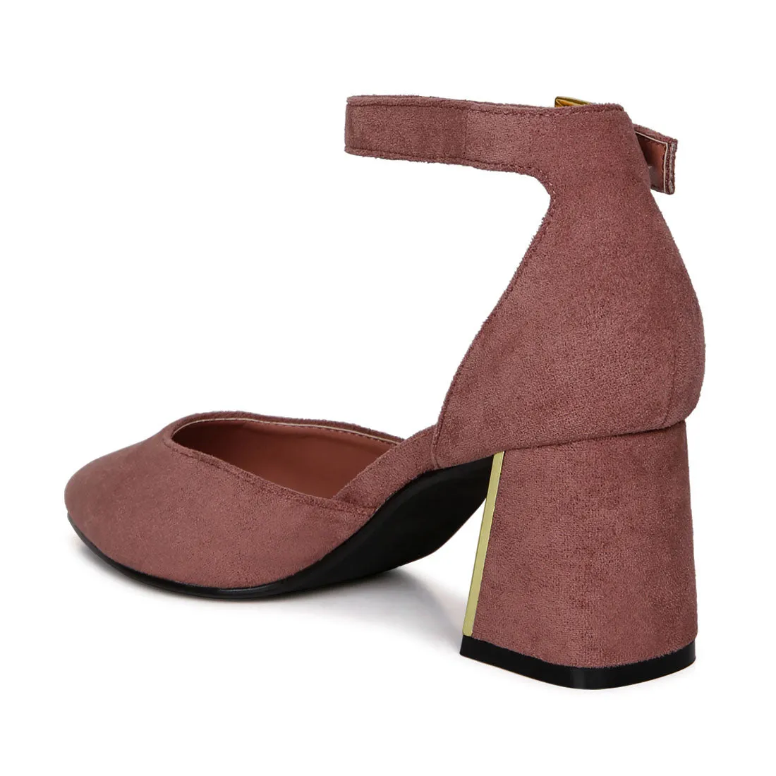 Metallic Accent Angle Heeled Sandals