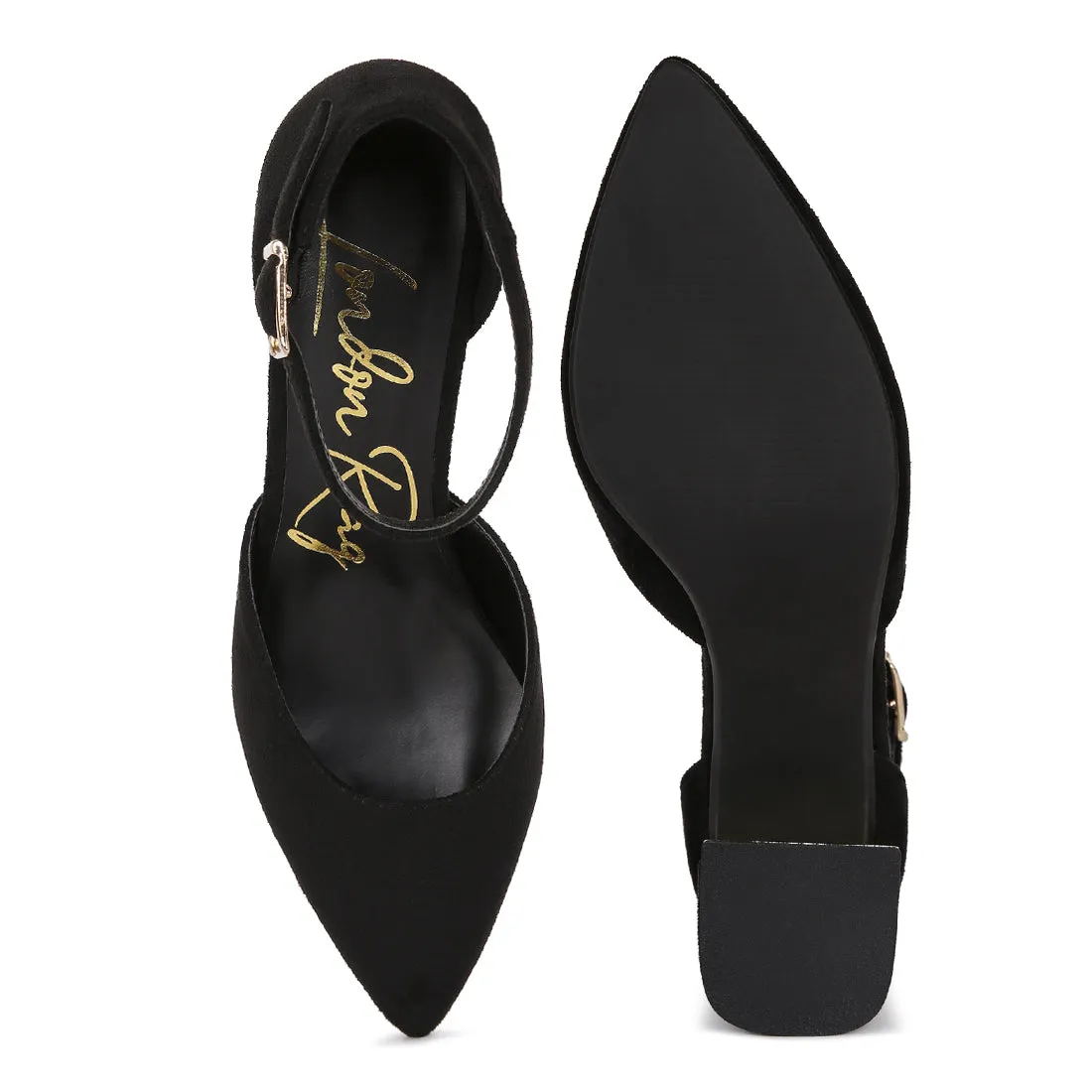 Metallic Accent Angle Heeled Sandals