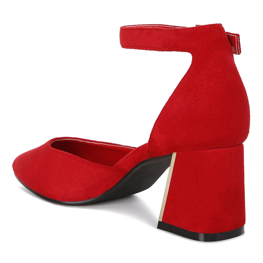 Metallic Accent Angle Heeled Sandals