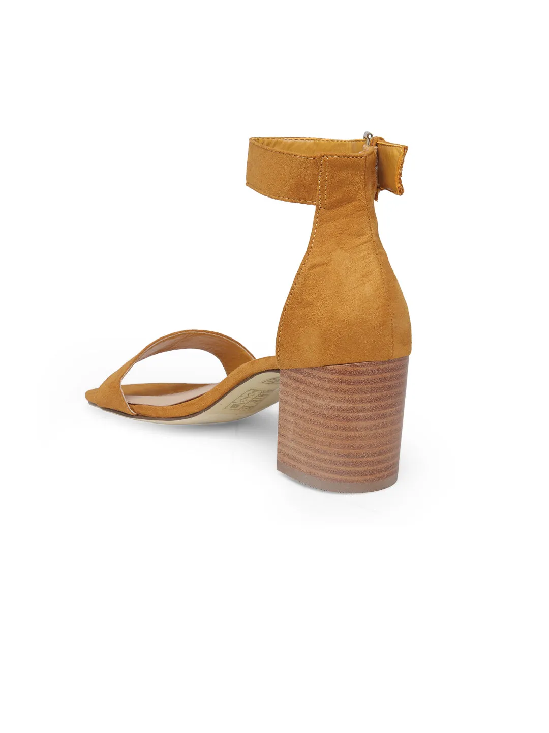 Mid- Heeled Mustard Sandals