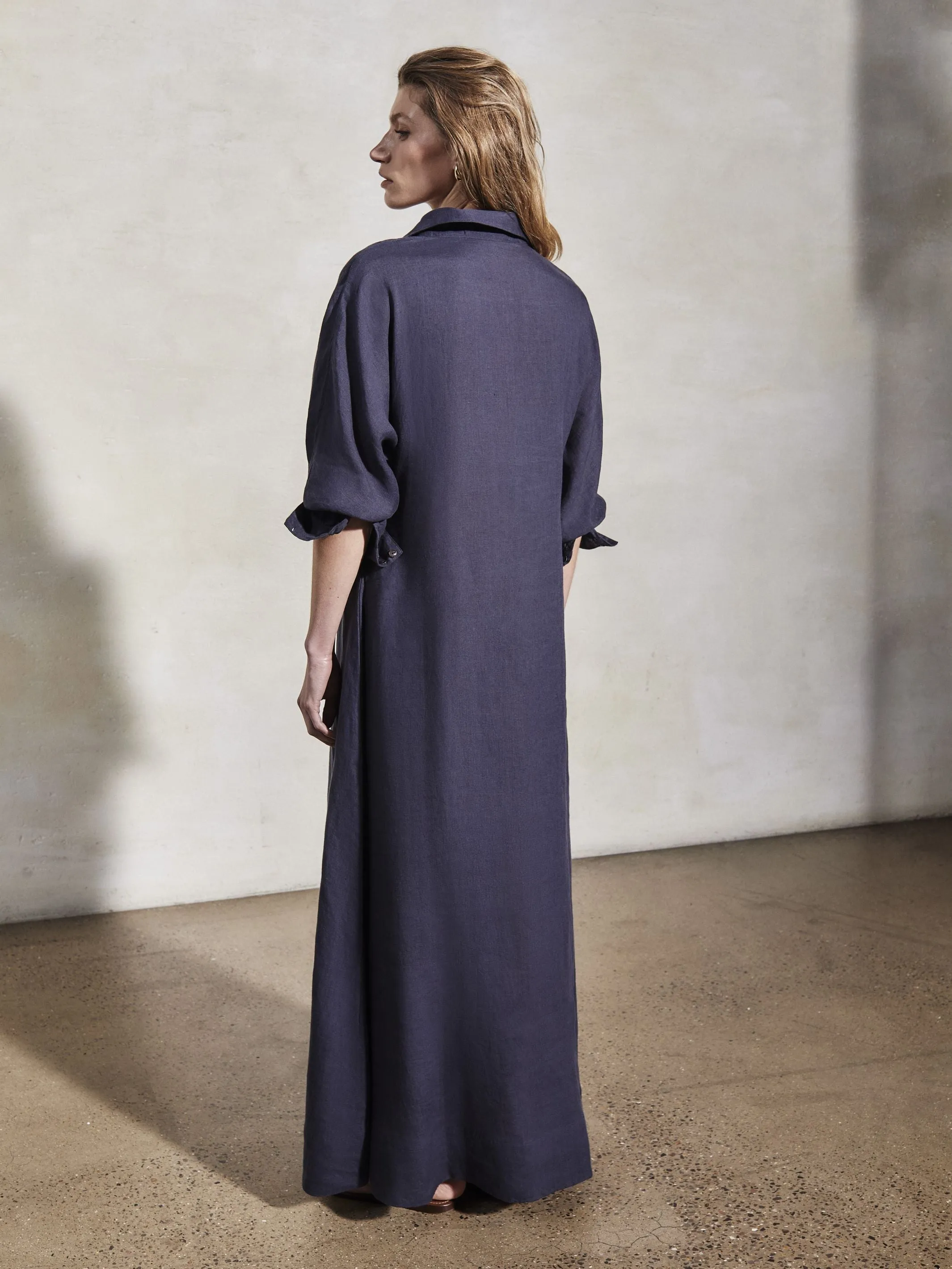 Midnight Linen Dress