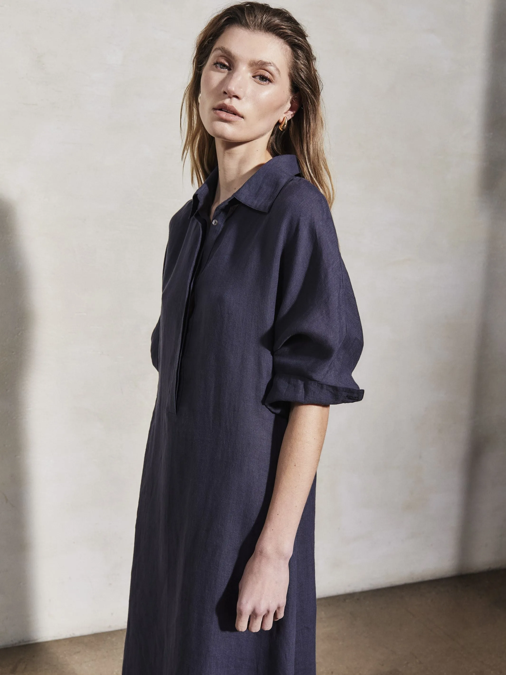Midnight Linen Dress
