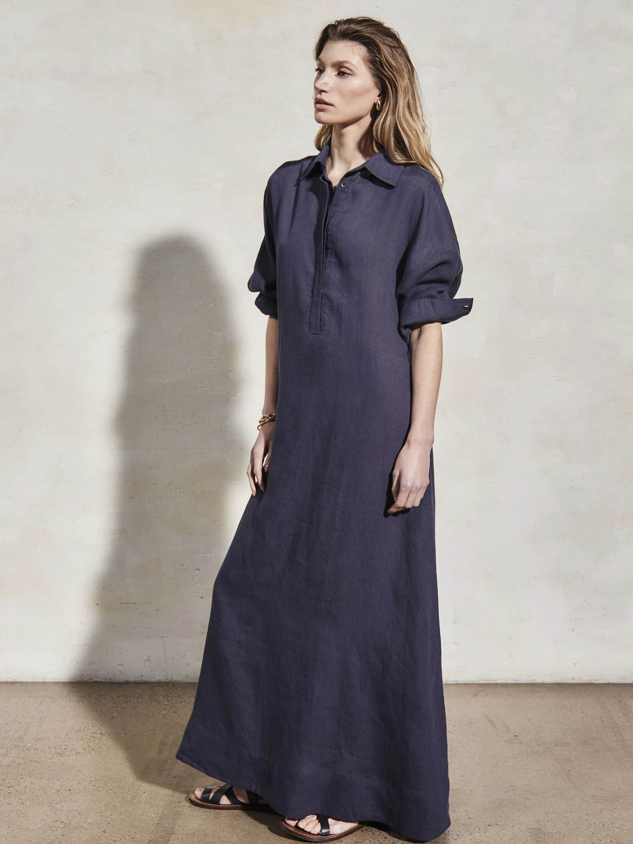 Midnight Linen Dress