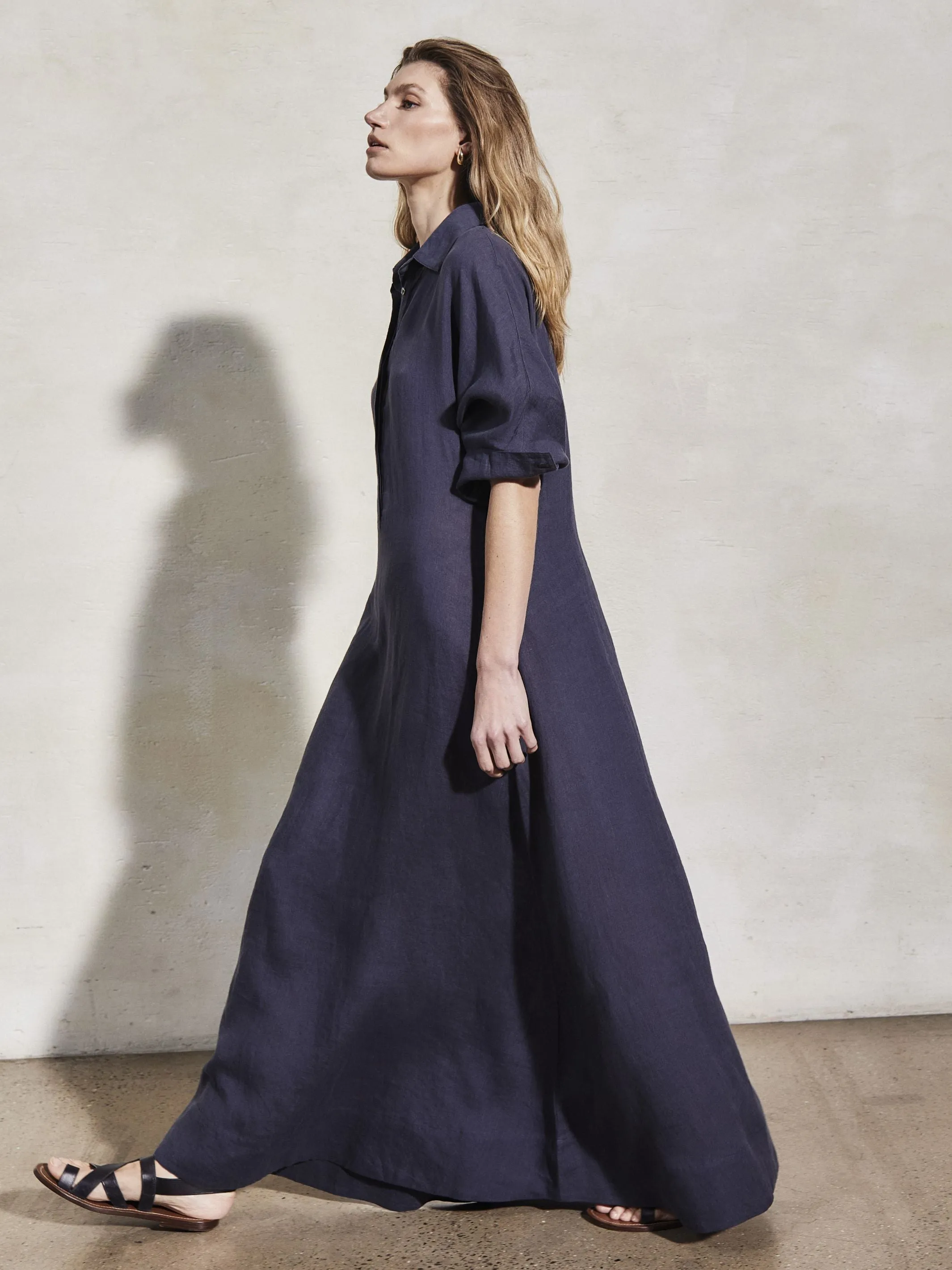 Midnight Linen Dress