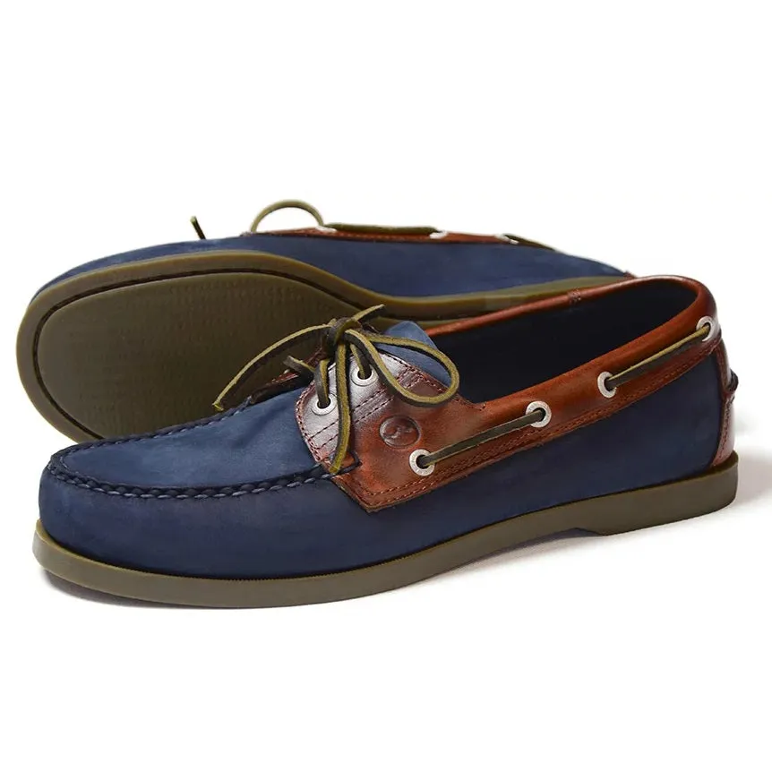 ORCA BAY Mens Oakland Leather Deck Shoes - Navy/Oak