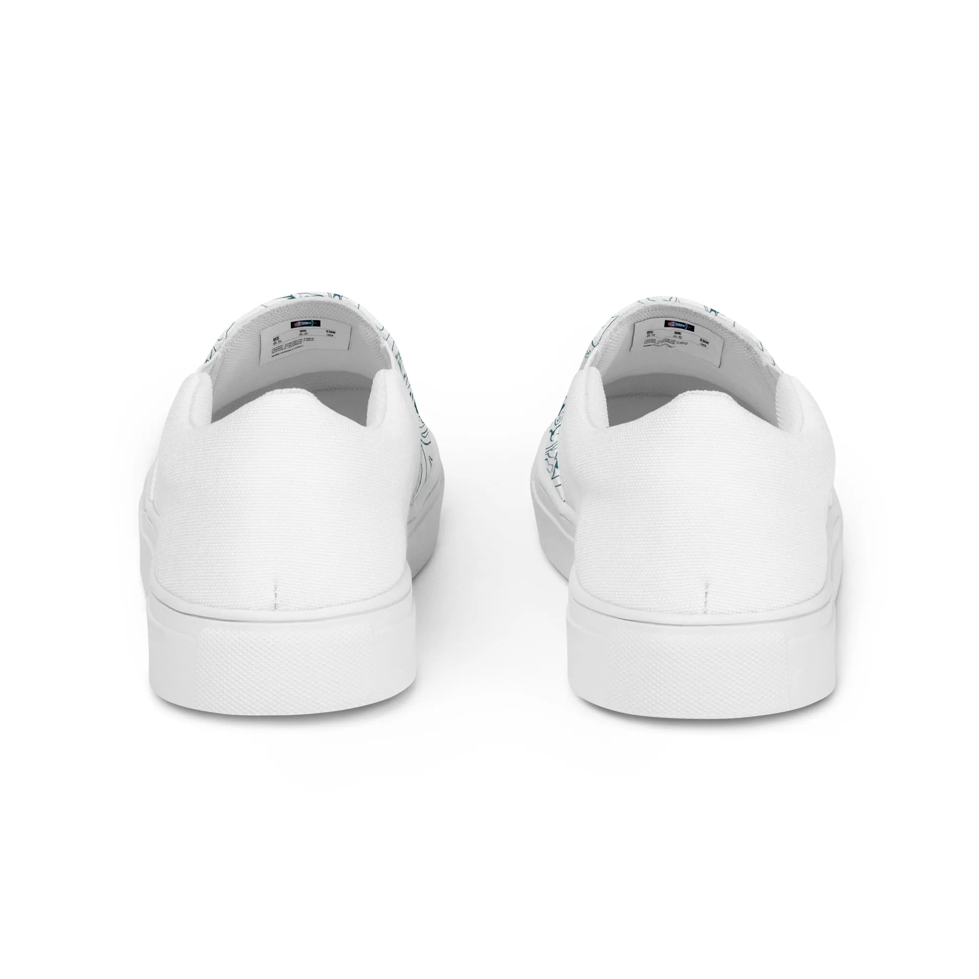 Ornate Skull Design | Men’s slip-on canvas shoes