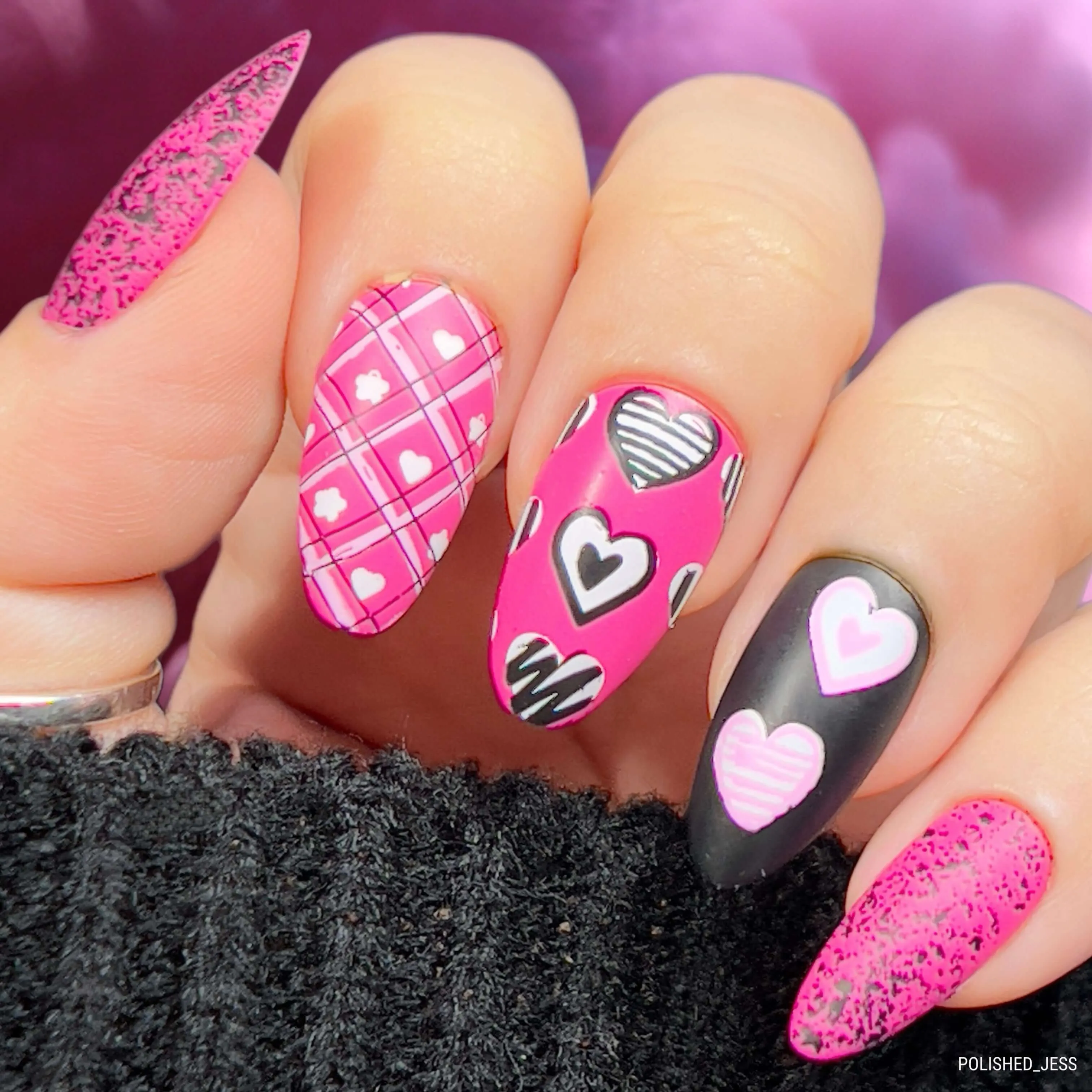 Patchwork Valentine (CjSV-48) Steel Nail Art Stamping Plate