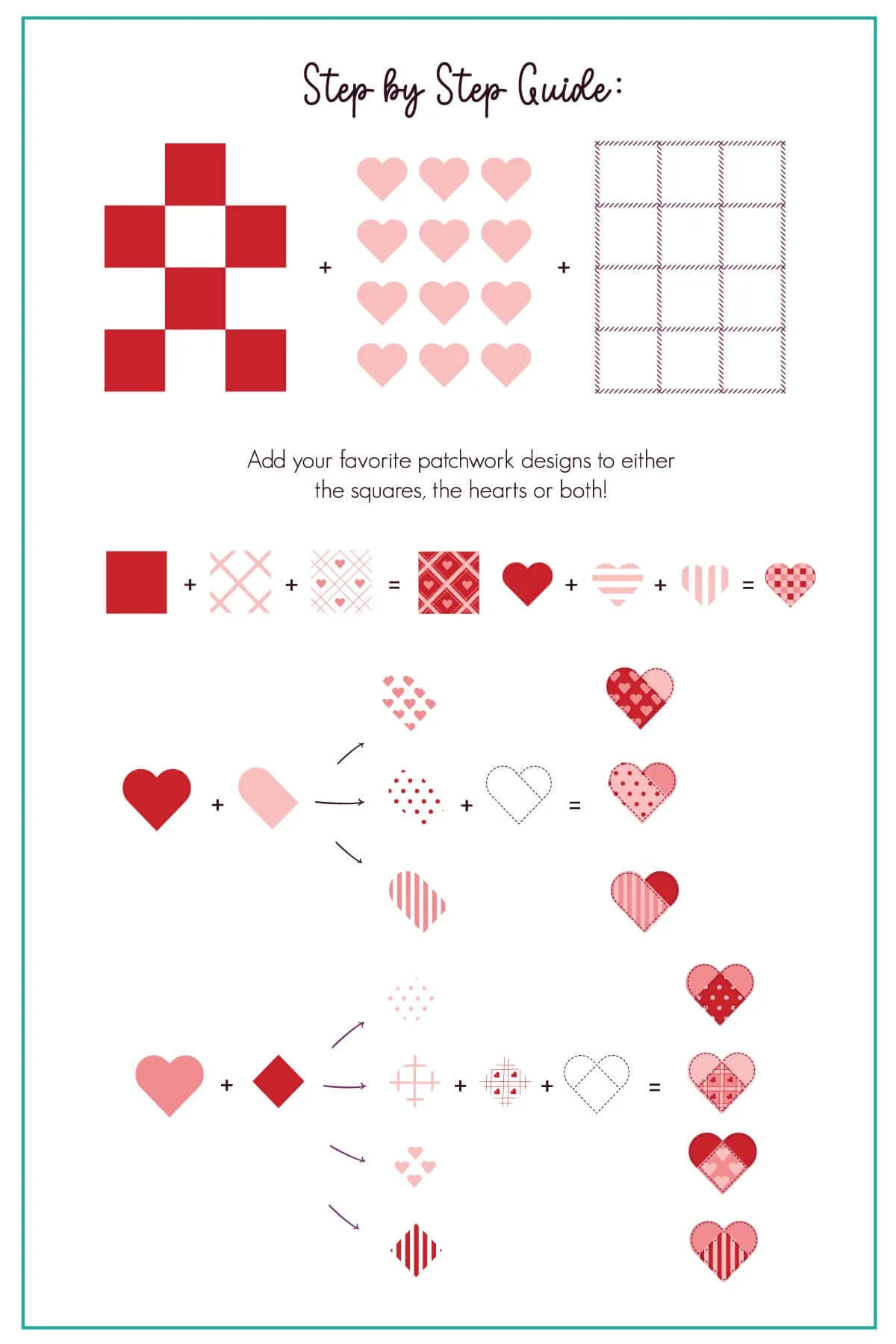 Patchwork Valentine (CjSV-48) Steel Nail Art Stamping Plate