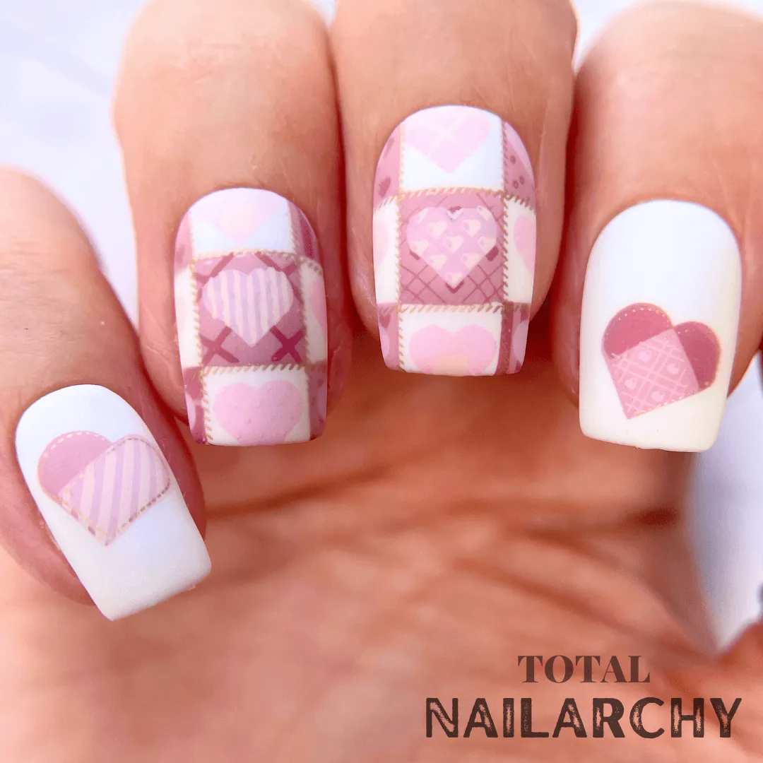 Patchwork Valentine (CjSV-48) Steel Nail Art Stamping Plate