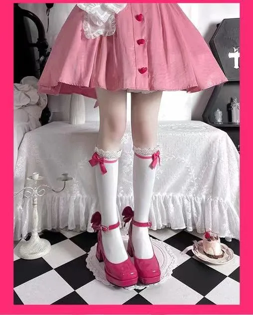 Pure Tea For Dream~Untouchable Butterfly~Elegant Lolita Heels Lolita Shoes PU Shining Platform