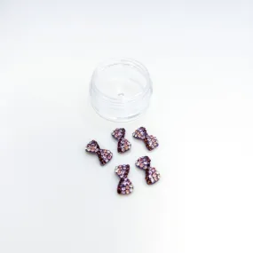 Purple Crystal Bow 3D Nail Art (5pc)