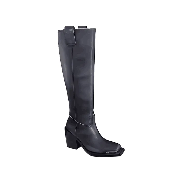 RALOU Metal Plated Knee High Boots