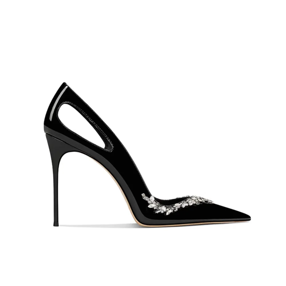REKIN Diamante Mid Heel Pumps - 8cm
