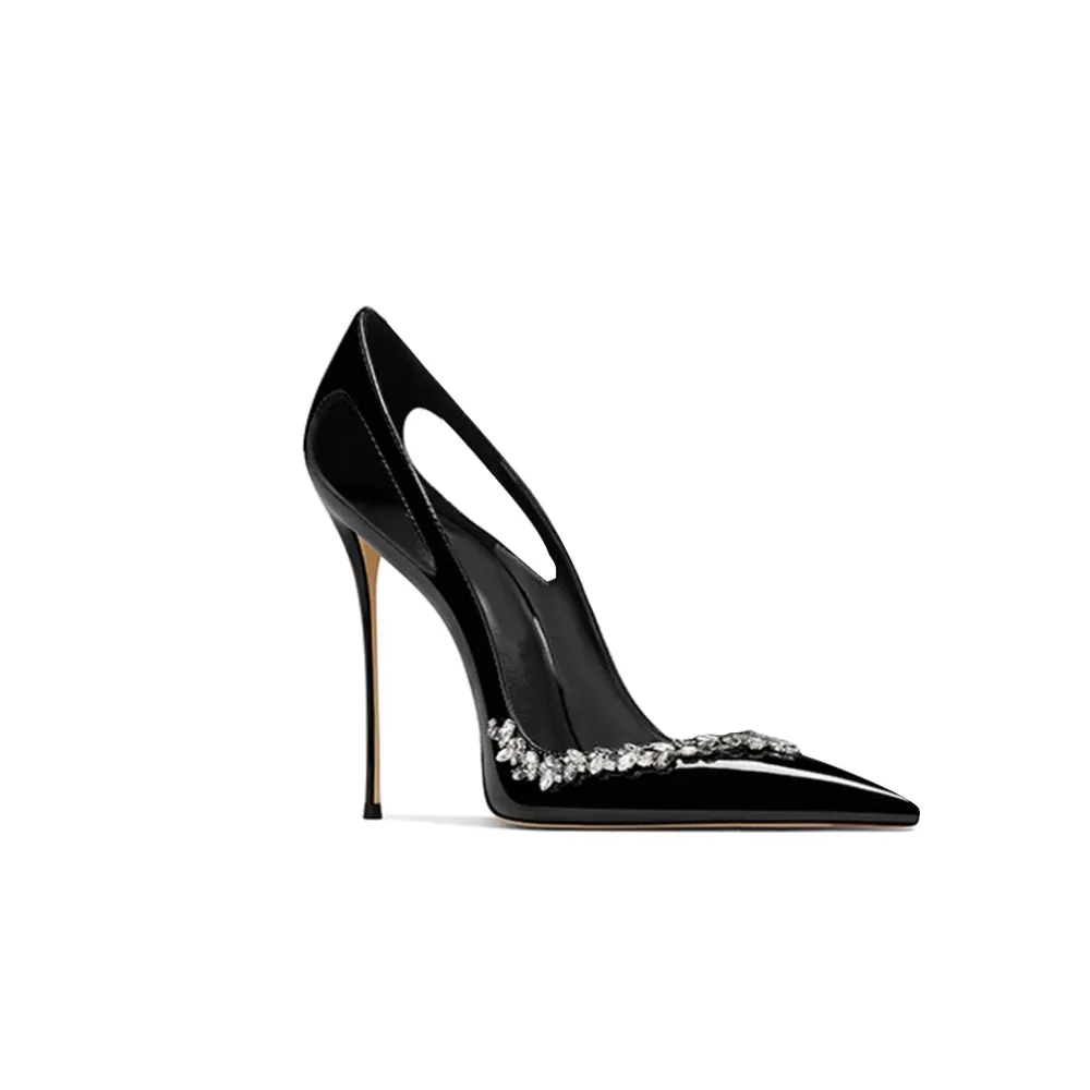 REKIN Diamante Mid Heel Pumps - 8cm