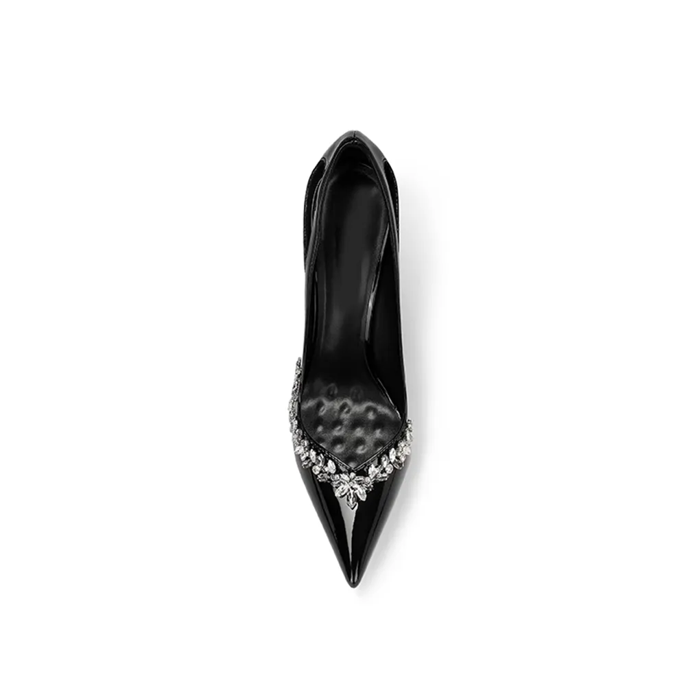 REKIN Diamante Mid Heel Pumps - 8cm