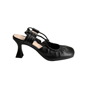 RODRE Lace Up Mid Heel Sandals