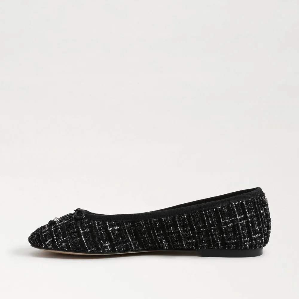 Sam Edelman Felicia Black Multi Luxe Slip On Rounded Toe Flexible Ballet Flats