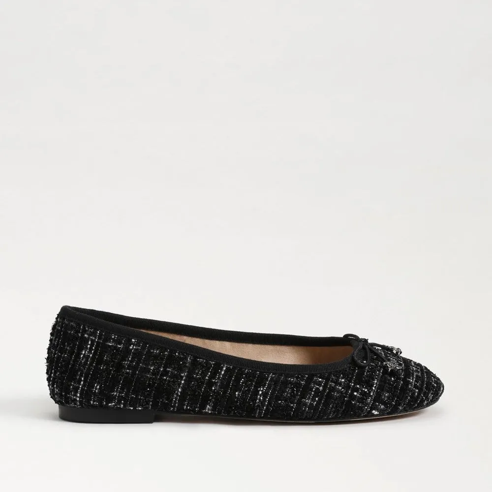 Sam Edelman Felicia Black Multi Luxe Slip On Rounded Toe Flexible Ballet Flats