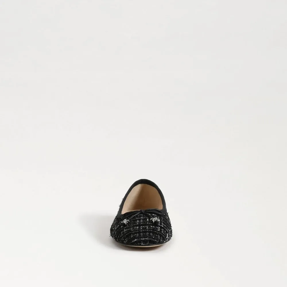 Sam Edelman Felicia Black Multi Luxe Slip On Rounded Toe Flexible Ballet Flats