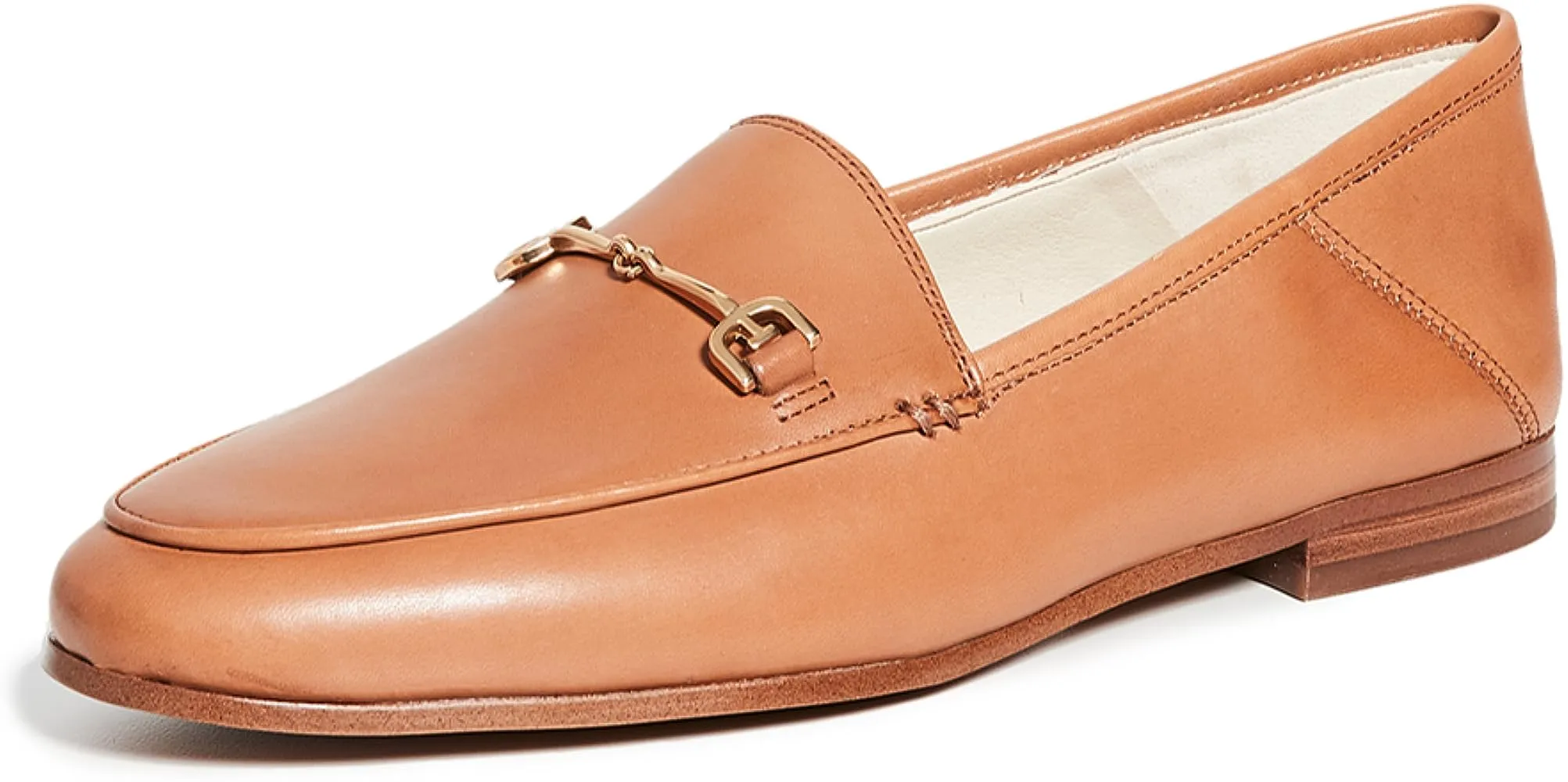 Sam Edelman Loraine CLT Saddle Almond Toe Slip On Stacked Heel Fashion Loafers