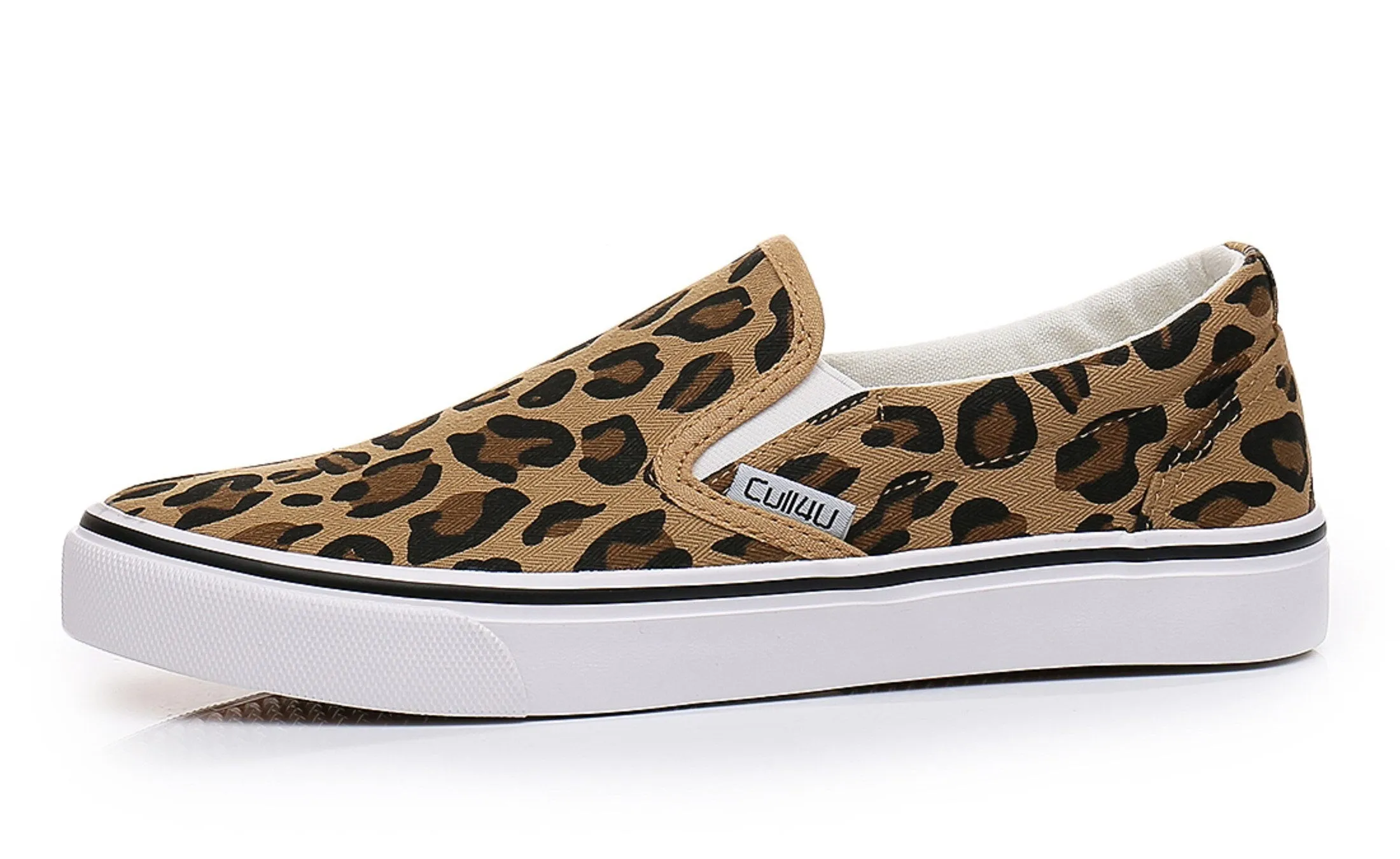 Slip On Women Shoes Summer Shallow Canvas Leopard Slip-on Flats Shoes