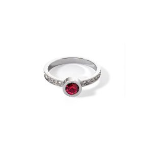 Sparkling Dots ring silver red