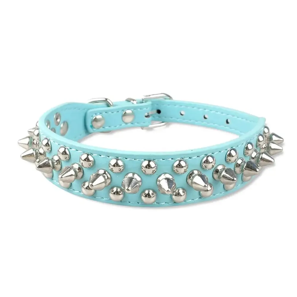 Spiked Studded Leather Collar - For Small to Medium Dogs