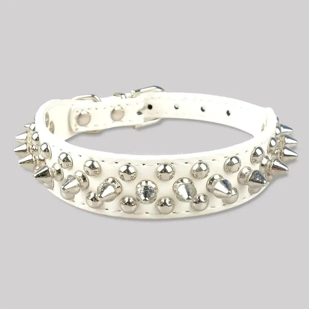 Spiked Studded Leather Collar - For Small to Medium Dogs