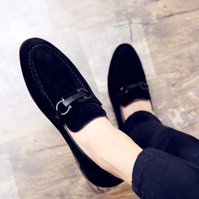 Stylish Men's Pointed Toe Peas Shoes