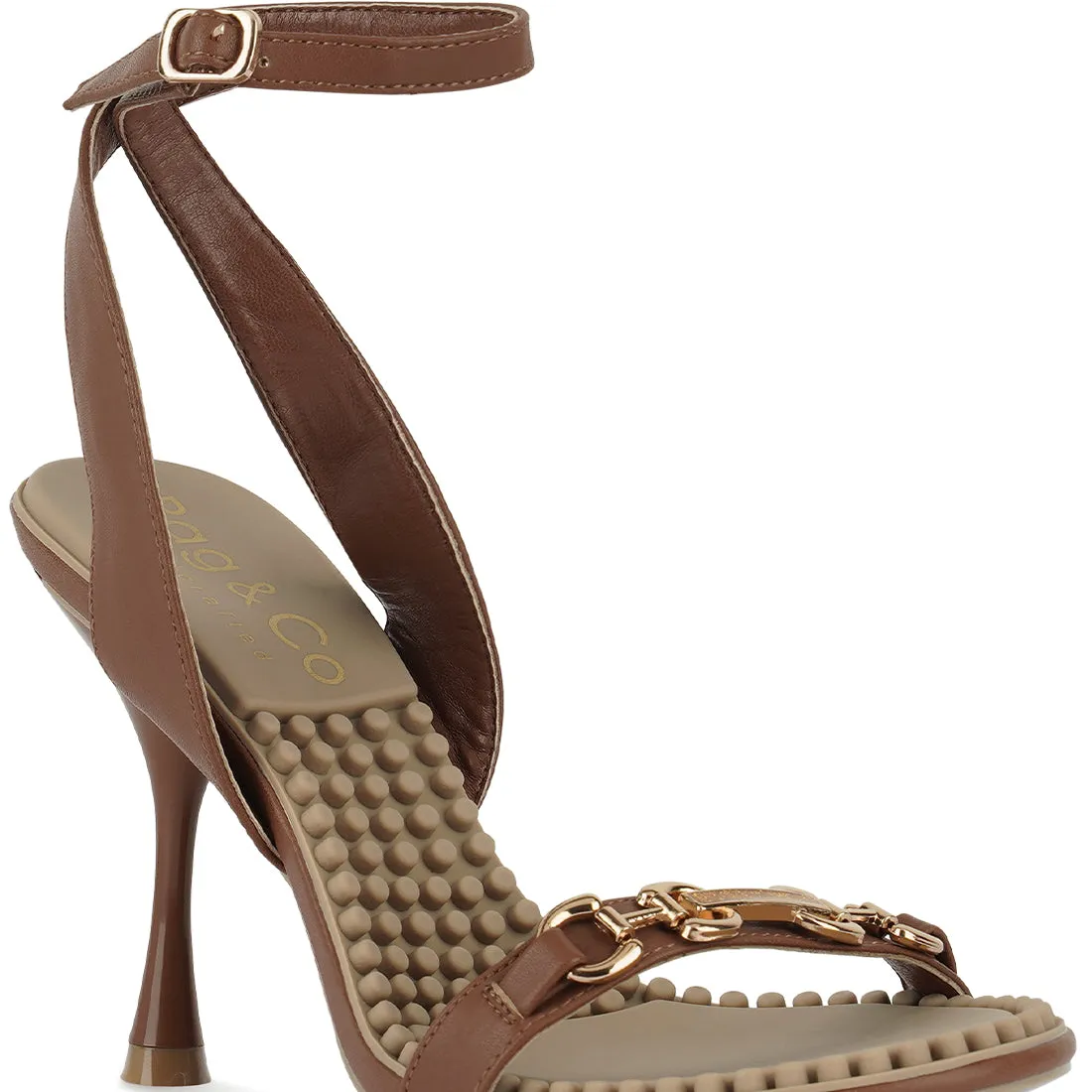 Tan Mid Heeled Sandals