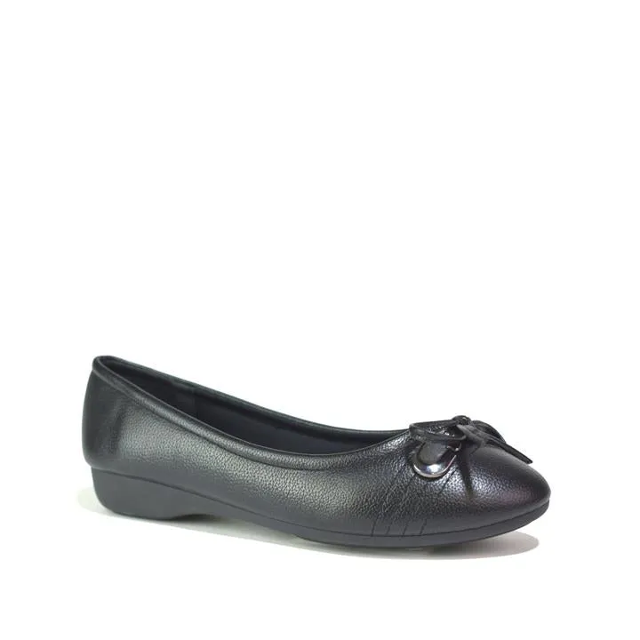 Thin Bow Wedge Pump Black