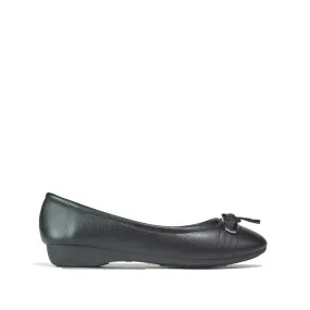 Thin Bow Wedge Pump Black